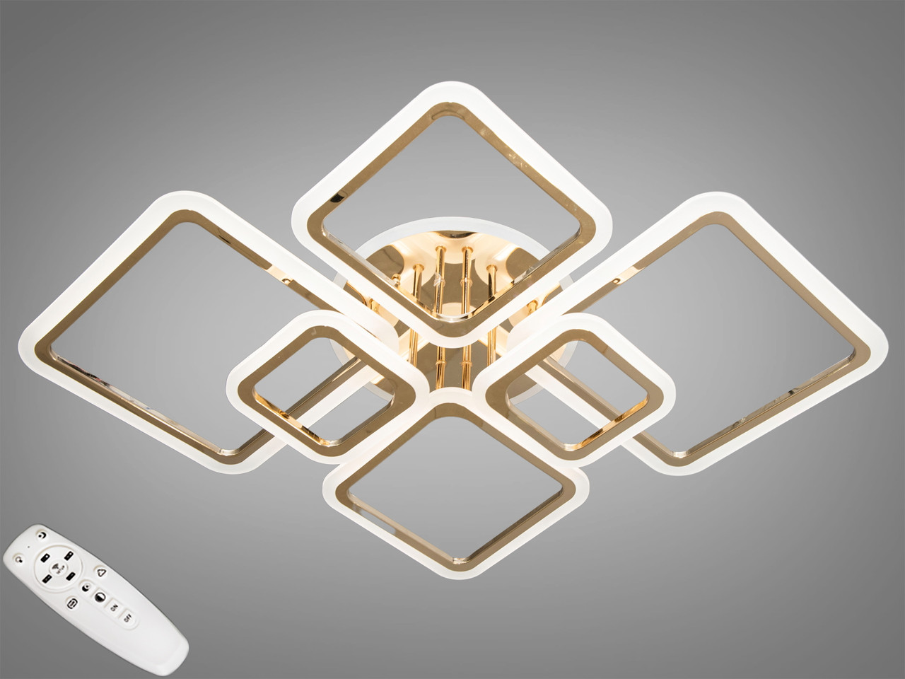 LED люстра на пульті з димером і різнобарвним підсвічуванням, 150W, фото 1