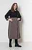 Весняний жіночий плащ великого розміру 48-72 чорний+кварц, фото 3