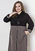 Весняний жіночий плащ великого розміру 48-72 чорний+кварц, фото 4
