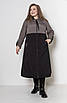 Весняний жіночий плащ великого розміру 48-72 чорний+кварц, фото 8