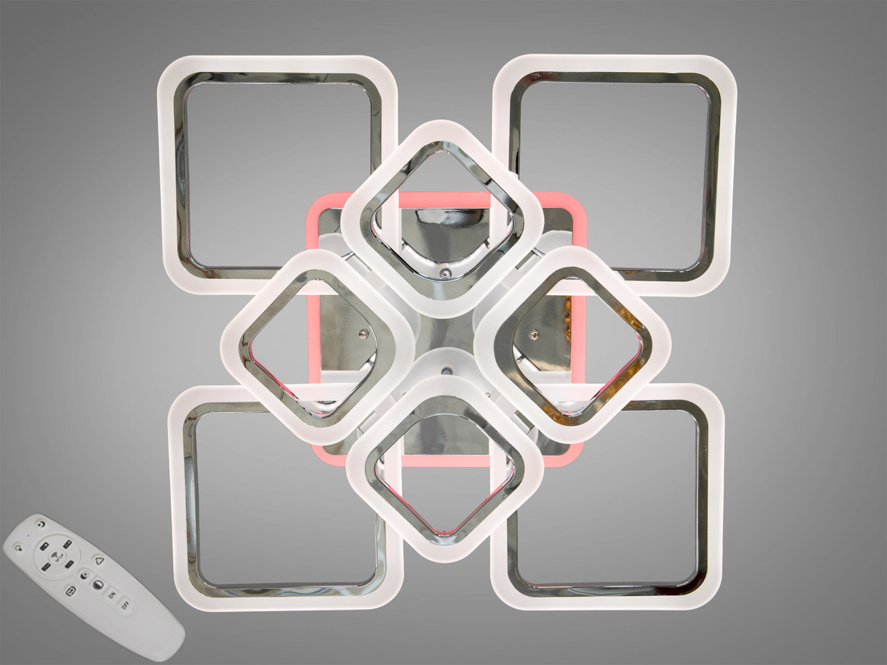 LED люстра з підсвічуванням, димером, 115W, золотистого кольору, фото 1