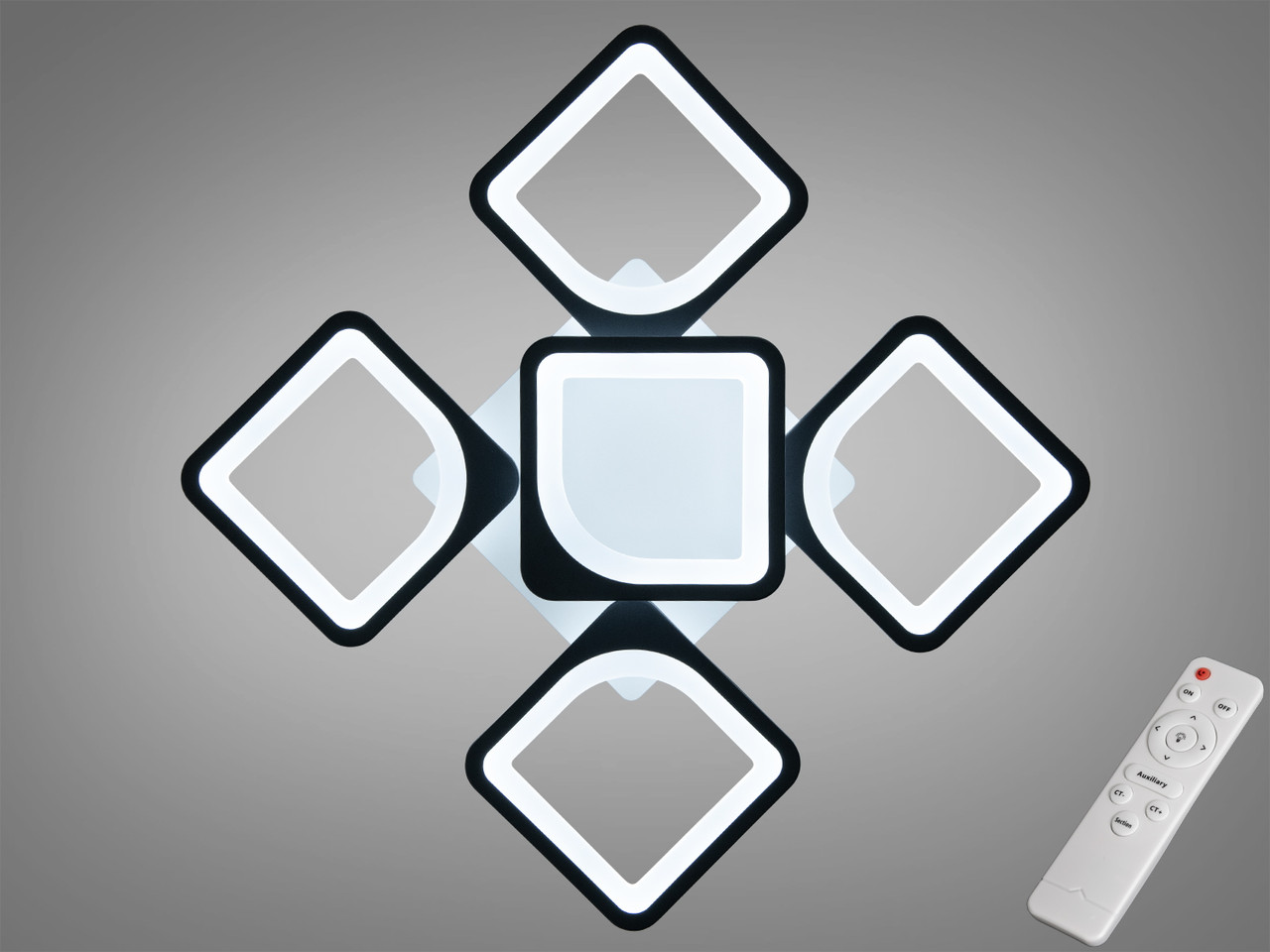 Пристельова LED люстра з диммером і ІЧ пультом, 70W, чорна, фото 1