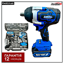 Акумуляторний безщітковий ударний гайковерт Redbo OAW-20/800PBL 800 Н∙м АКБ 20 В 4 Ач