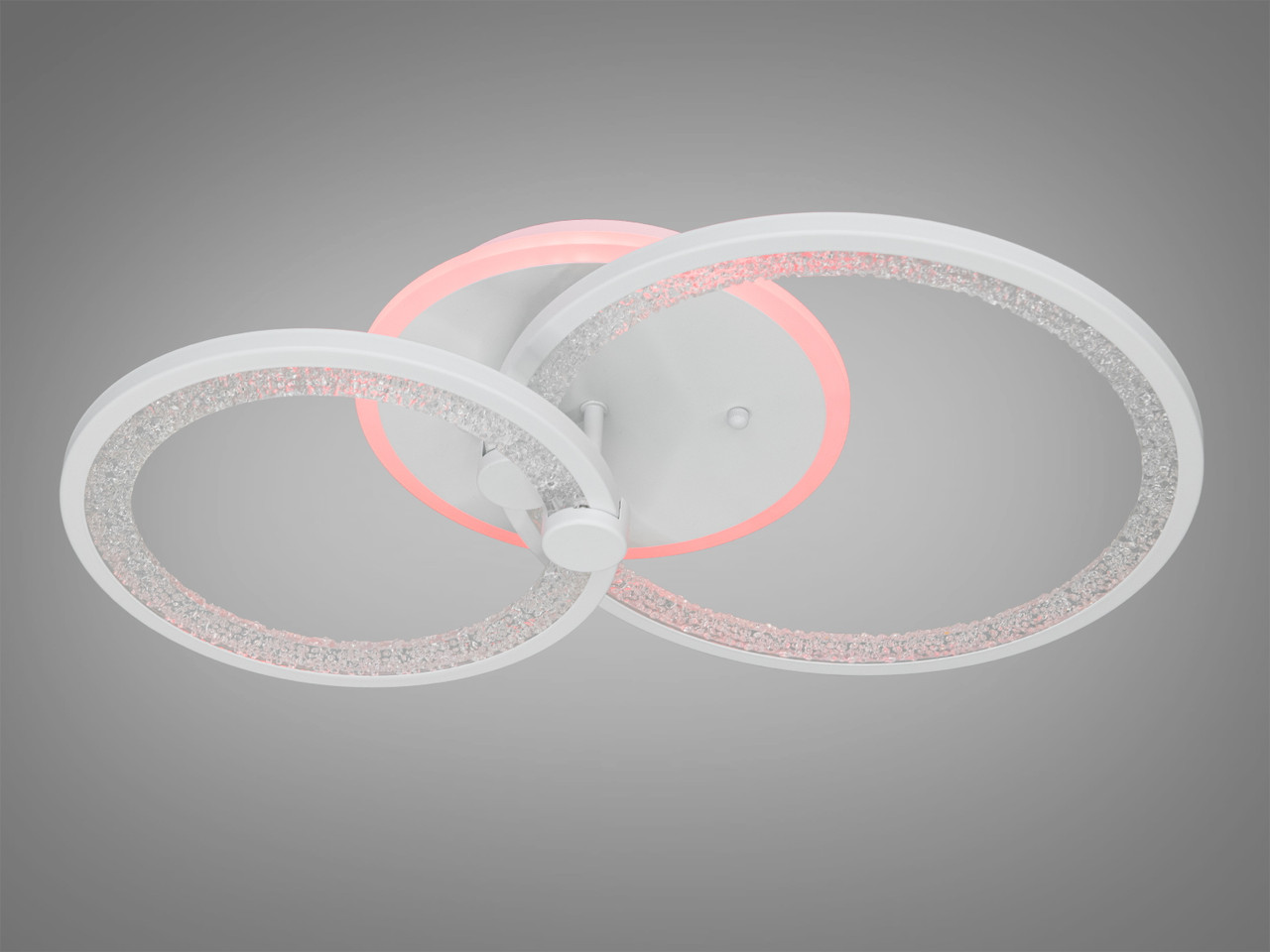 LED люстра з пультом, диммером і кольоровою підсвіткою, 55W, біла, фото 1