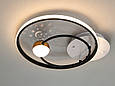 Світлодіодна люстра з пультом кільця, 35 Вт, чорна+біла, фото 2