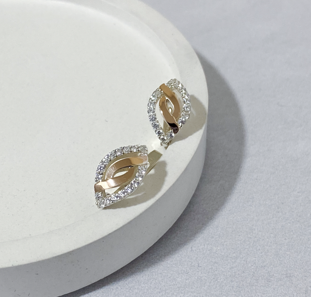 Сережки з золотом 375 проби, фото 1