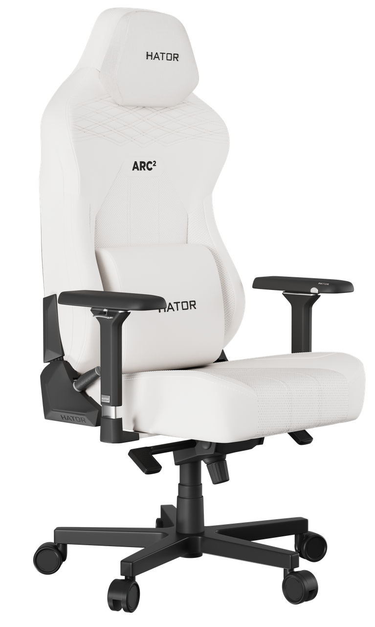 Біле геймерське крісло Hator Arc 2 XL White для керівника, офісу та будинку розкладне з подушками, фото 1