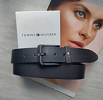 Шкіряний ремінь Tommy Hilfiger із чорною пряжкою чорний black2