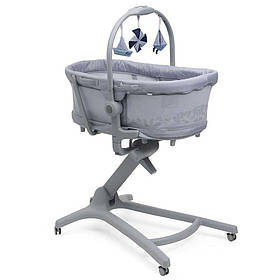 Ліжечко люлька трансформер 5в1 Chicco Baby Hug Pro (шезлонг, стільчик для годування) Сіра