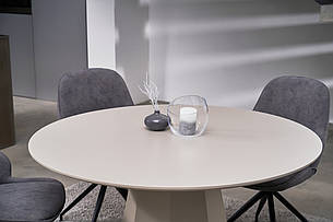 Стіл круглий поліуретановий МДФ TМ-200  Vetro, колір теплий пісок, фото 2