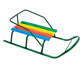 Санки "Класик" Без ручки Круглі полозья Зелені (22631)