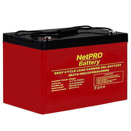 Аккумулятор карбоновий NetPRO HLC 12-100 12V 100Ah Carbon глибокого циклу та швидкого заряду, фото 1