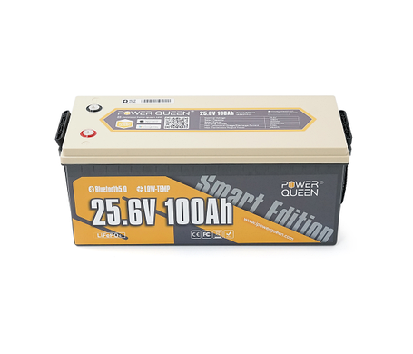 Акумуляторна батарея LiFePO4 Power Queen 25.6V 100Ah BT, 2560Wh, BMS 100A літій залізо фосфатна, фото 3