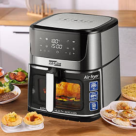 Аерофритюрниця сенсорна ZP-127 без масла аерогриль 12л з таймером та знімною чашею для дому4000W