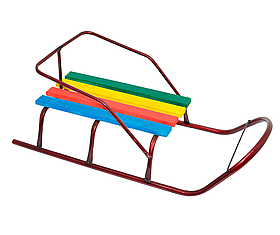 Санки "Класик" Без ручки Круглі полозья Бордові (22630)