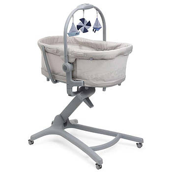 Ліжечко люлька трансформер 5в1 Chicco Baby Hug Pro (шезлонг, стільчик для годування) Бежева