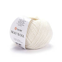 Yarnart SILKY WOOL (Сiлкi Вул) № 330 молочний (Пряжа вовна з шовком, нитки для в'язання)