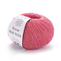 Yarnart SILKY WOOL (Сiлкi Вул) № 332 кораловий (Пряжа вовна з шовком, нитки для в'язання)