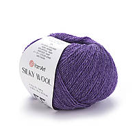Yarnart SILKY WOOL (Сiлкi Вул) № 334 фіолетовий (Пряжа вовна з шовком, нитки для в'язання)