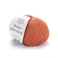 Yarnart SILKY WOOL (Сiлкi Вул) № 338 помаранчевий (Пряжа вовна з шовком, нитки для в'язання)