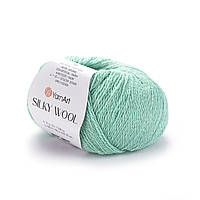 Yarnart SILKY WOOL (Сiлкi Вул) № 340 м'ятний (Пряжа вовна з шовком, нитки для в'язання)
