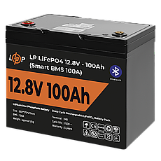 Акумулятор LP LiFePO4 12V (12,8V) - 100 Ah (1280Wh) (Smart BMS 100А) з BT пластик, фото 4