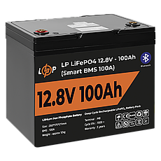 Акумулятор LP LiFePO4 12V (12,8V) - 100 Ah (1280Wh) (Smart BMS 100А) з BT пластик, фото 5
