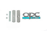 Шильдик из металла для решетки OPC Line (Хром-2025, голубой) для тюнинга Opel