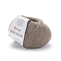 Yarnart SILKY WOOL (Сiлкi Вул) № 342 сіро-бежевий (Пряжа вовна з шовком, нитки для в'язання)