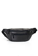 Поясна нагрудна сумка бананка екошкіра Bord Black
