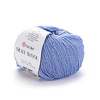 Yarnart SILKY WOOL (Сiлкi Вул) № 343 блакитний (Пряжа вовна з шовком, нитки для в'язання)