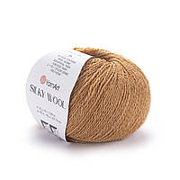 Yarnart SILKY WOOL (Сiлкi Вул) № 345 карамель (Пряжа вовна з шовком, нитки для в'язання)