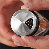 Набір для спецій 6 скляних ємностей на підставці Кухонний органайзер для приправ баночки та підставка, фото 5