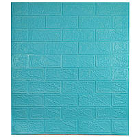 Самоклеюча декоративна 3D панель під блакитну цеглу 700x770x3 мм
