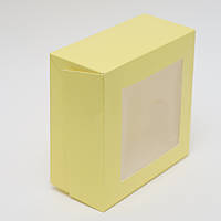 Коробка для пакування тістечок 130*130*60 (жовта)