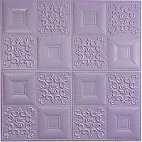 Самоклеюча декоративна 3D панель орнамент пурпурний 700x700x5 мм