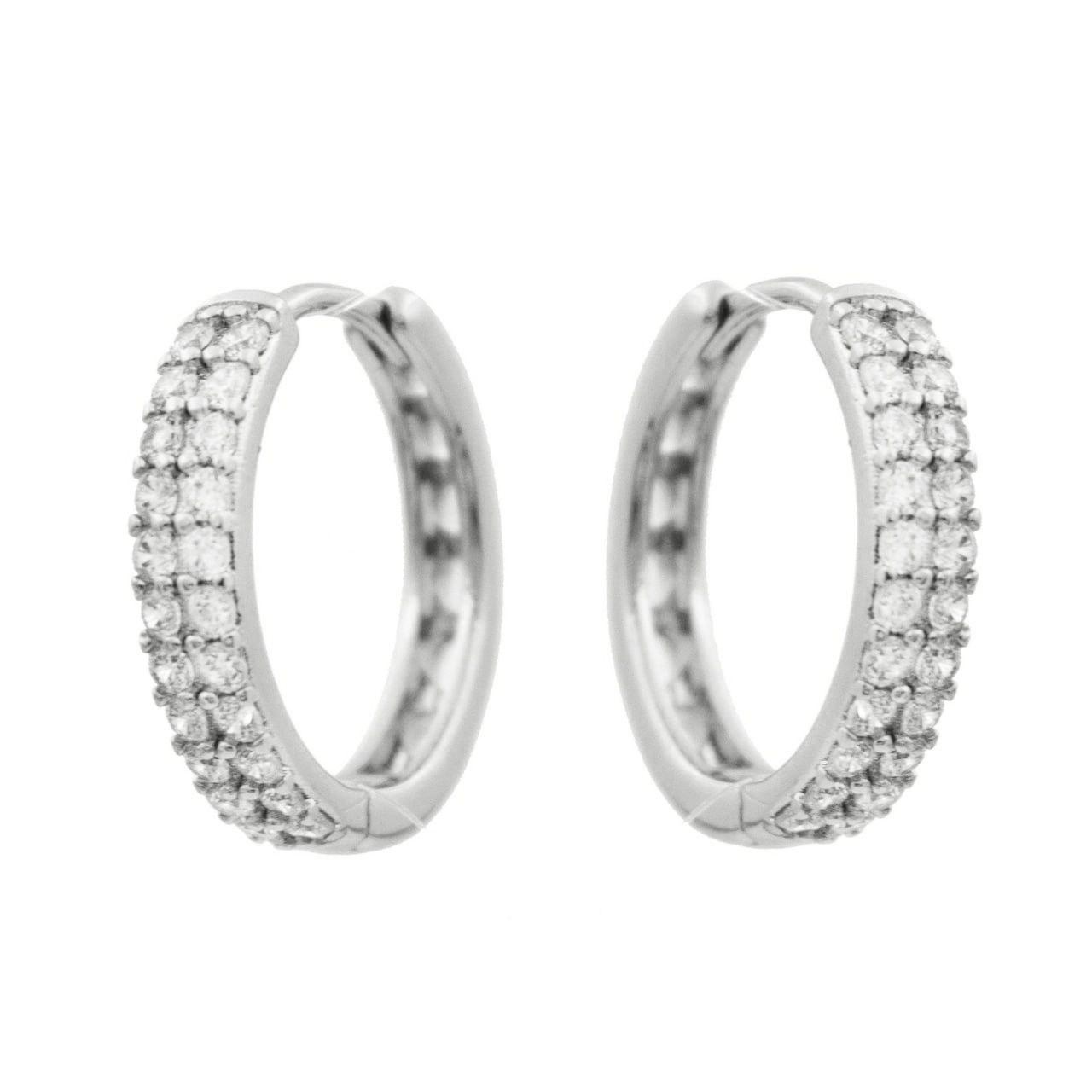 Сережки Xuping родій Подвійна доріжка камешок (Медицинське золото) 324042(2), фото 1