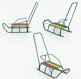 Санки "Класик" З ручкою Плоскі полозья Зелені (53740)