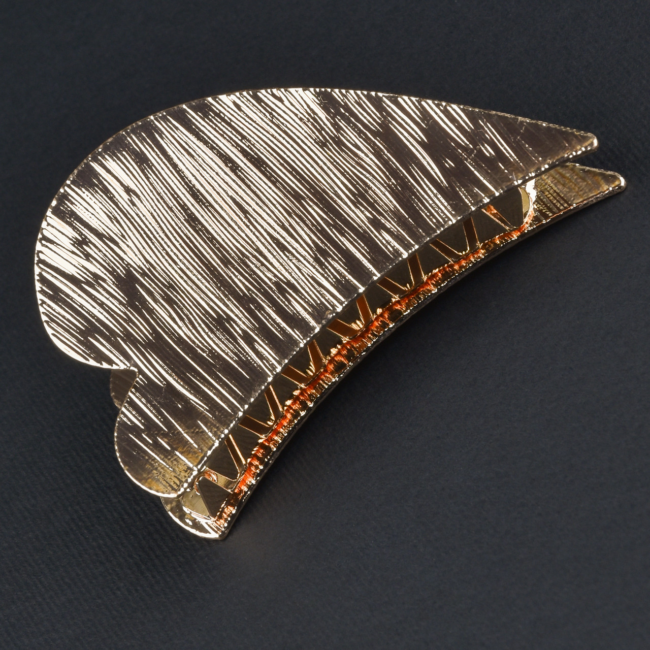 Шпилька краб металевого бронзового кольору серце з візерунками розмір 70х40х30 мм