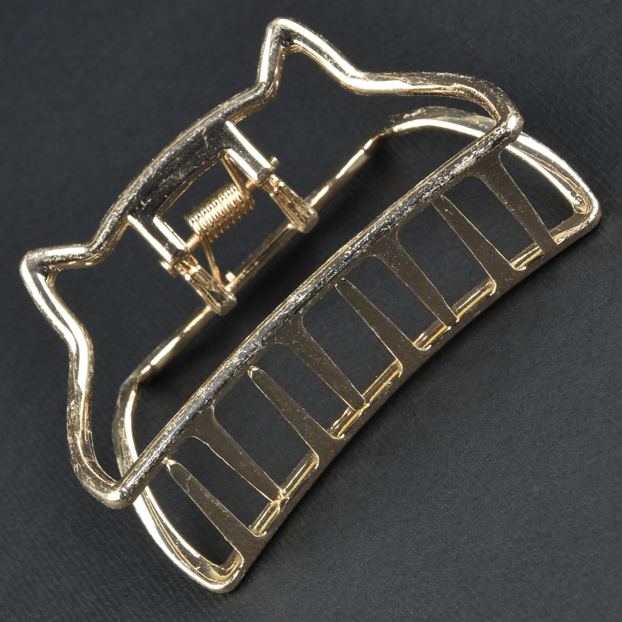 Шпилька краб металевого бронзового кольору кішечка розмір 65х35х30 мм