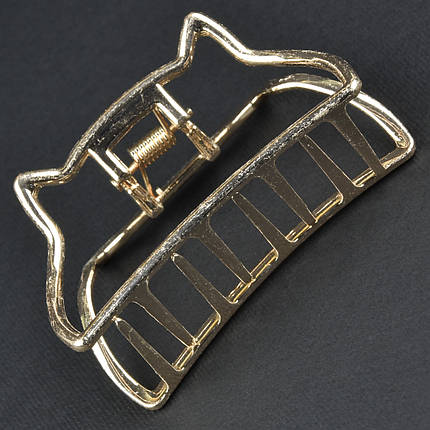 Шпилька краб металевого бронзового кольору кішечка розмір 65х35х30 мм, фото 1