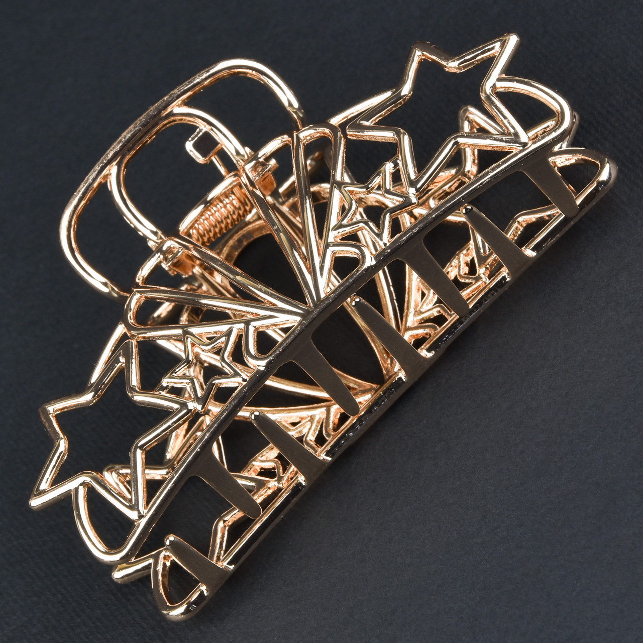 Шпилька краб металевого бронзового кольору зірочки з мушлею розмір 80х40х30 мм