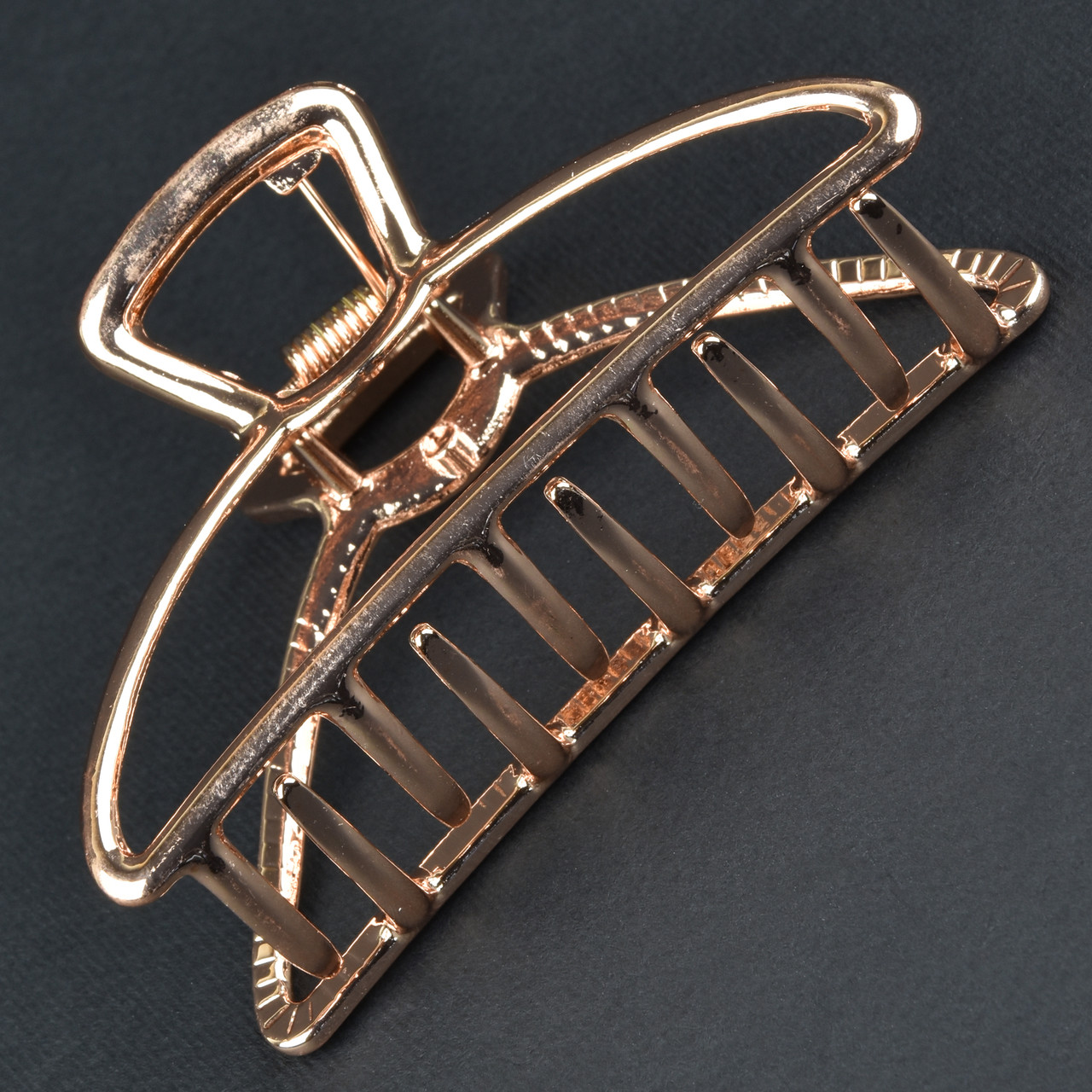 Шпилька краб металевого бронзового кольору класична розмір 80х40х30 мм