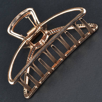 Шпилька краб металевого бронзового кольору класична розмір 80х40х30 мм, фото 1