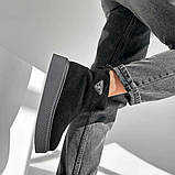 Зимові чорні черевики з натуральної замші, фото 4