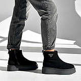 Зимові чорні черевики з натуральної замші, фото 5