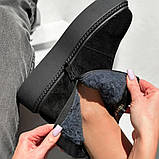 Зимові чорні черевики з натуральної замші, фото 7