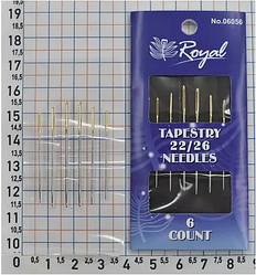 Голки гобеленові для вишивання Royal Needles 22/26 (6 шт) золоті вушки