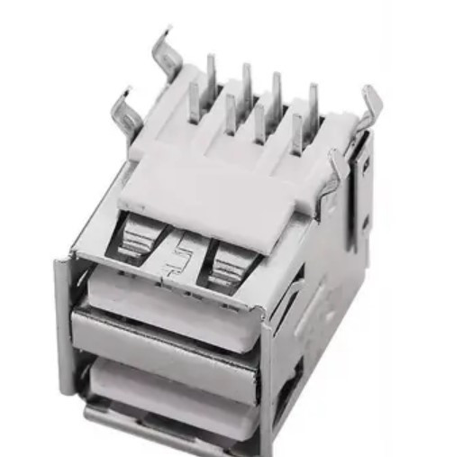 Гніздо USB тип A подвійне, монтажний, кутове