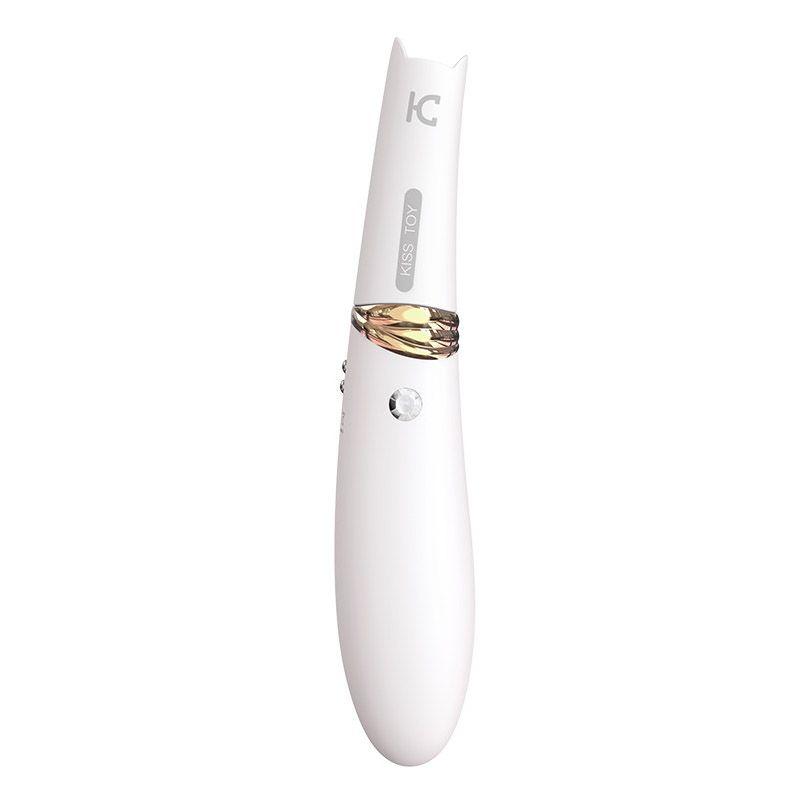 Двосторонній вакуумний стимулятор з вібрацією KissToy Miss CC White, фото 1